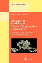 Front cover of Advances in cold-region thermal engineering and sciences by International Symposium on Thermal Engineering and Science for Cold Regions (6th 1999 Darmstadt, Germany)