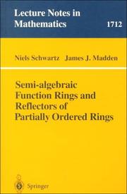 Front cover of Semi-algebraic function rings and reflectors of partially ordered rings by Niels Schwartz
