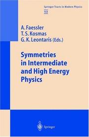 Front cover of Symmetries in intermediate and high energy physics by Amand Faessler