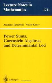 Front cover of Power sums, Gorenstein algebras, and determinantal loci by Anthony Iarrobino