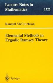 Cover of Elemental Methods in Ergodic Ramsey Theory by Randall McCutcheon