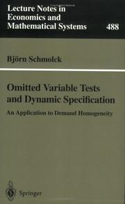 Cover of Omitted Variable Tests and Dynamic Specification by Björn Schmolck