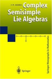 Cover of Algèbres de Lie semi-simples complexes by Jean-Pierre Serre