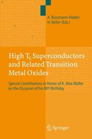 Front cover of High Tc superconductors and related transition metal oxides by K. A. Müller