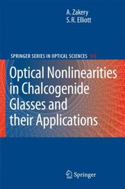 Front cover of Optical nonlinearities in chalcogenide glasses and their applications by Abdolnasser Zakery