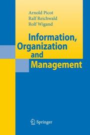 Cover of Information, Organization and Management by Arnold Picot