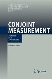 Cover of Conjoint Measurement by Anders Gustafsson