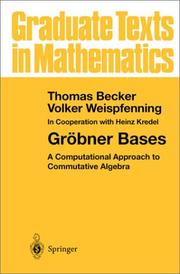 Cover of Gröbner bases by Thomas Becker