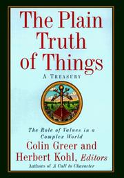 Front cover of The plain truth of things by Colin Greer