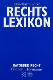 Front cover of Rechtslexikon by Ekkehard Götze