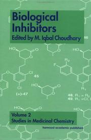 Front cover of Biological Inhibitors (Studies in Medicinal Chemistry) by CHOUDHARY