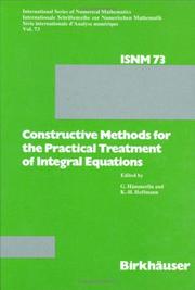 Front cover of Constructive Methods for the Practical Treatment of Integral Equations by G. Hämmerlin