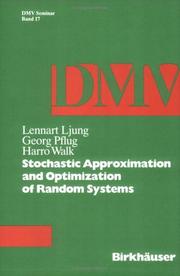 Front cover of Stochastic approximation and optimization of random systems by Lennart Ljung