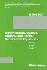 Cover of Optimization, optimal control, and partial differential equations by Viorel Barbu