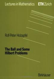 Cover of The ball and some Hilbert problems by Rolf-Peter Holzapfel