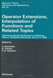Front cover of Operator extensions, interpolation of functions, and related topics by Conference on Operator Theory (14th 1992 Timișoara, Romania)