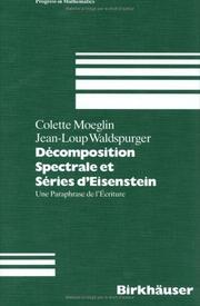 Front cover of Décomposition spectrale et séries d'Eisenstein by Colette Moeglin