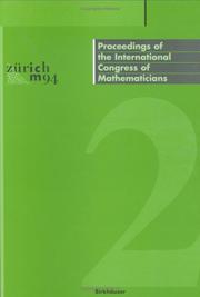 Front cover of Proceedings of the International Congress of Mathematicians by International Congress of Mathematicians (1994 Zurich, Switzerland)