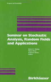 Front cover of Seminar on Stochastic Analysis, Random Fields and Applications by Seminar on Stochastic Analysis, Random Fields, and Applications (2nd 1996 Ascona, Switzerland)