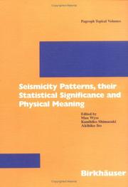 Front cover of Seismicity Patterns, their Statistical Significance and Physical Meaning (Pageoph Topical Volumes) by Unknown