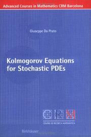 Cover of Kolmogorov Equations for Stochastic PDEs (Advanced Courses in Mathematics - CRM Barcelona) by Giuseppe Da Prato