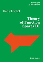 Front cover of Theory of Function Spaces III (Monographs in Mathematics) by Hans Triebel