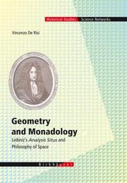 Front cover of Geometry and Monadology (Leibniz's Analysis Situs and Philosophy of Space) (Science Networks. Historical Studies) by Vincenzo De Risi