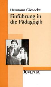 Cover of Einführung in die Pädagogik by Hermann Giesecke
