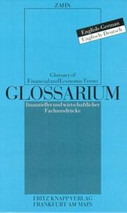 Cover of English-German glossary of financial and economic terms = by Hans E. Zahn