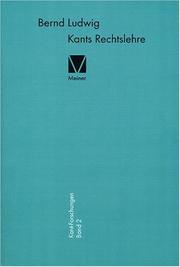 Cover of Kants Rechtslehre by Bernd Ludwig