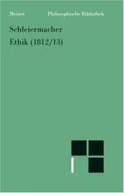 Cover of Ethik (1812/13) by Friedrich Schleiermacher