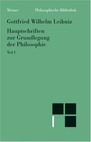 Cover of Hauptschriften zur Grundlegung der Philosophie by Gottfried Wilhelm Leibniz