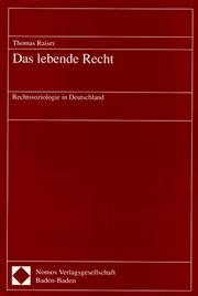 Cover of Das lebende Recht by Thomas Raiser