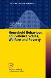 Front cover of Household behaviour, equivalence scales, welfare and poverty by Camilo Dagum