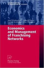 Front cover of Economics and management of franchising networks by Josef Windsperger