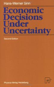 Front cover of Economic Decisions Under Uncertainty by Hans-Werner Sinn