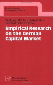 Front cover of Empirical research on the German capital market by Herbert Hax