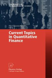 Cover of Current Topics in Quantitative Finance by Elio Canestrelli