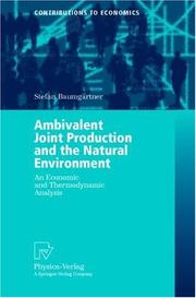 Front cover of Ambivalent Joint Production and the Natural Environment by Stefan Baumgärtner
