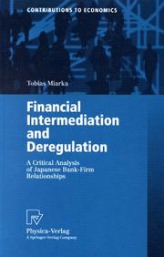 Front cover of Financial intermediation and deregulation by Tobias Miarka