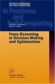 Cover of Fuzzy reasoning in decision making and optimization by Christer Carlsson