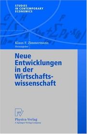 Cover of Neue Entwicklungen in der Wirtschaftswissenschaft by Klaus F. Zimmermann