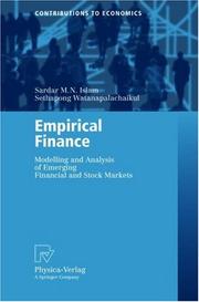 Front cover of Empirical finance by Sardar M. N. Islam