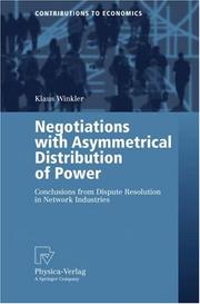 Front cover of Negotiations with Asymmetrical Distribution of Power by Klaus Winkler
