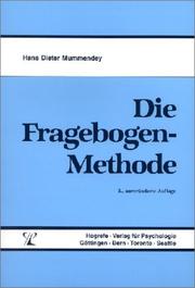 Cover of Die Fragebogen-Methode by Hans Dieter Mummendey