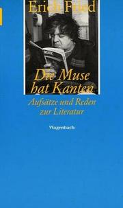 Cover of Die Muse hat Kanten by Erich Fried