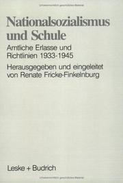 Front cover of Nationalsozialismus und Schule by Renate Fricke-Finkelnburg