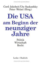 Front cover of Die USA am Beginn der neunziger Jahre by Cord Jakobeit