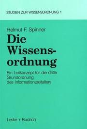 Front cover of Die Wissensordnung by Helmut F. Spinner