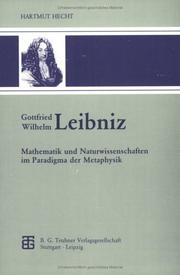 Cover of Gottfried Wilhelm Leibniz by Hartmut Hecht